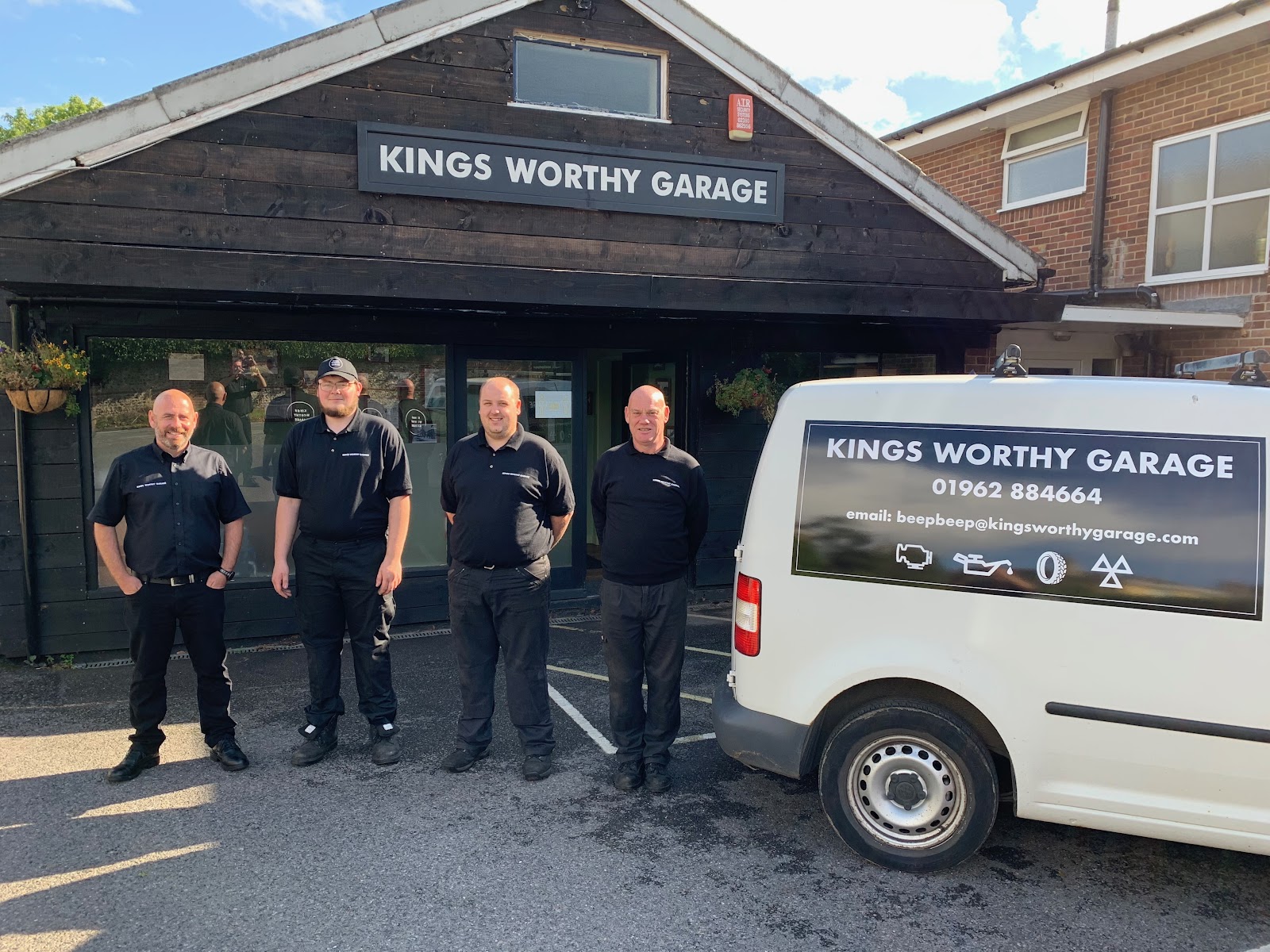 The Kings Worthy Garage team outside the London Road workshop in Winchester